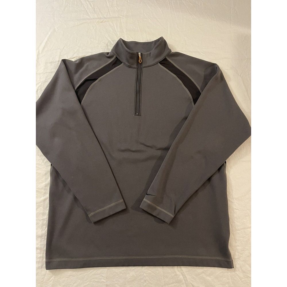 Nike Pullover Men Extra Large Gray Golf Therma Fit Tour Performance‎ Quarter Zip